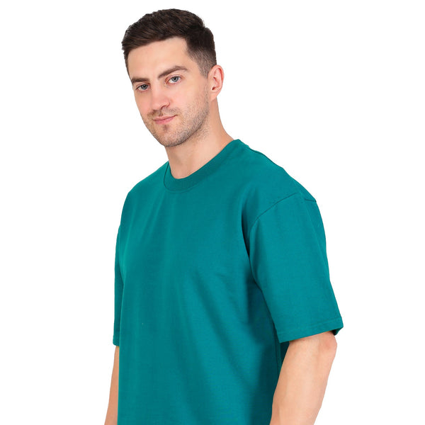Teal Blue Oversized T-shirt (280 GSM) - second image