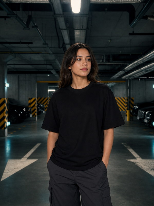 Black Oversized T-shirt (260 GSM)