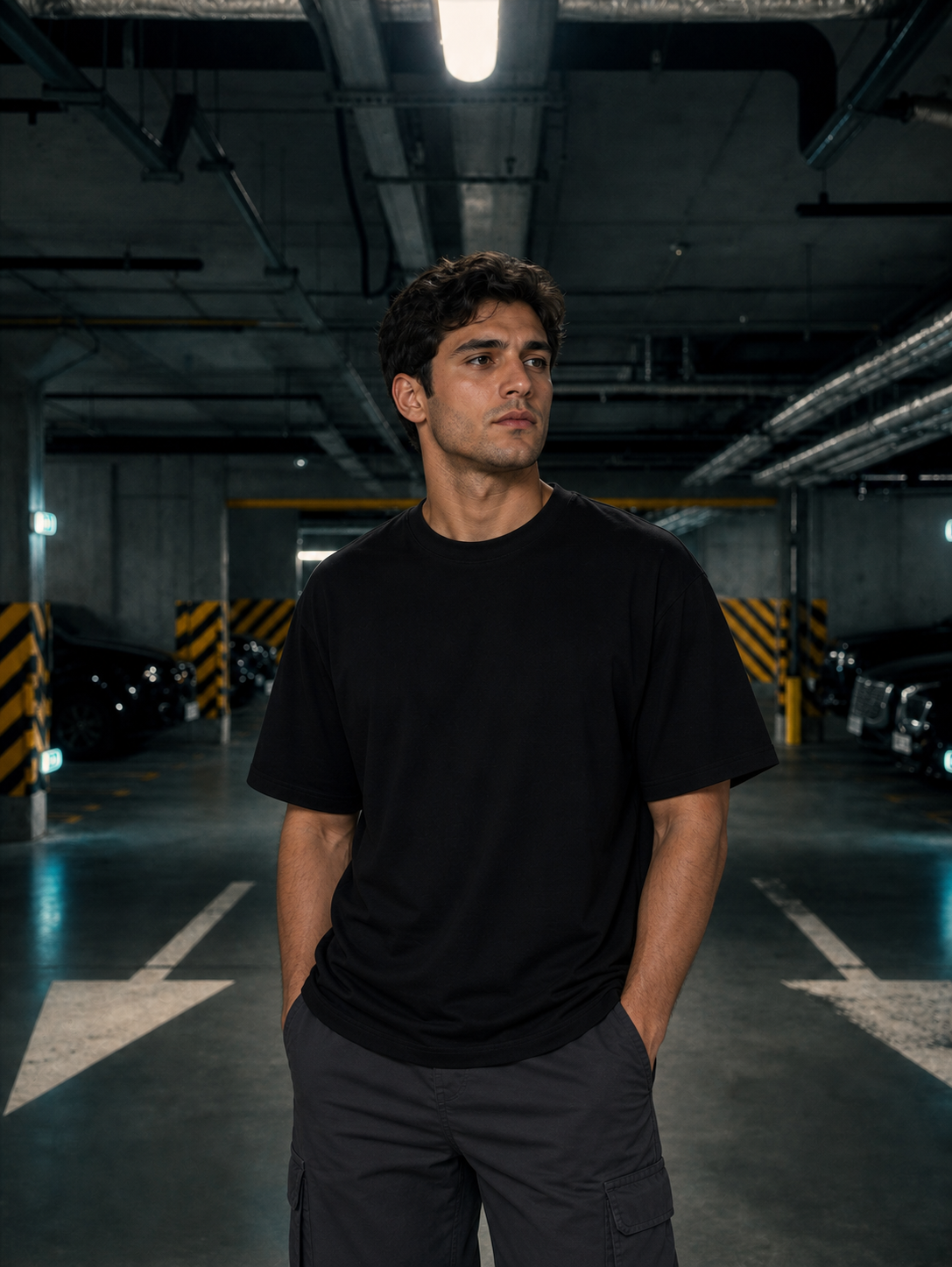 Black Oversized T-shirt (260 GSM)