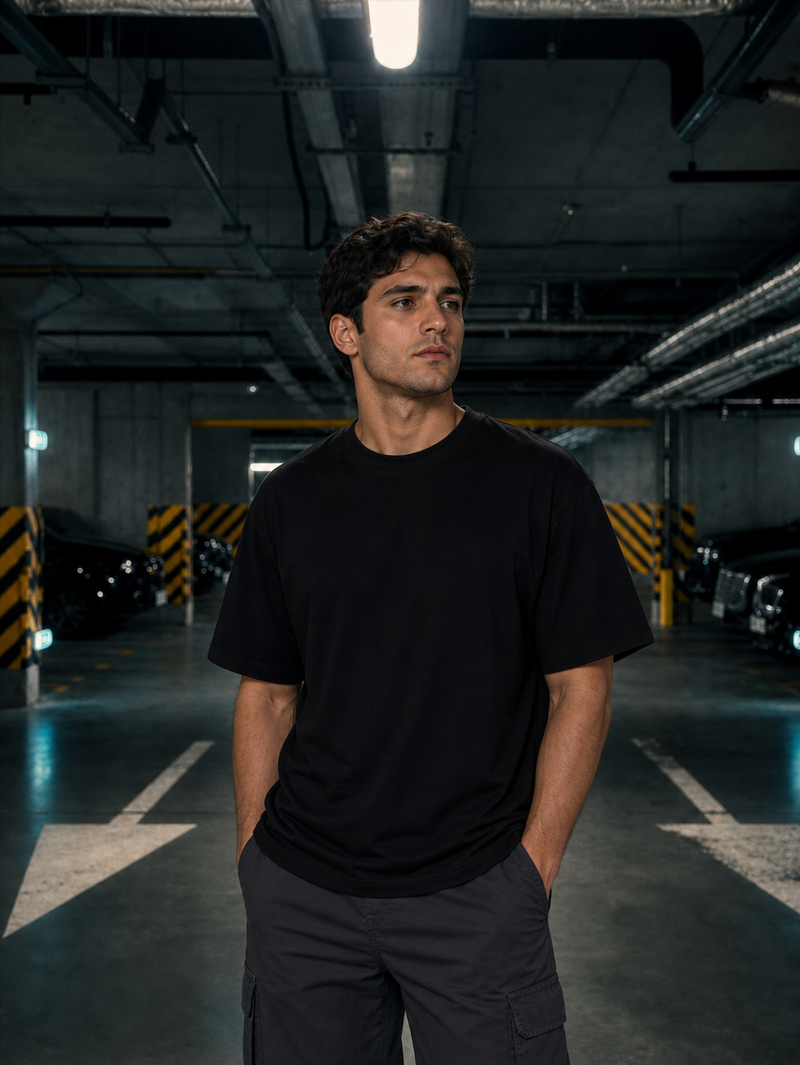 Black Oversized T-shirt (260 GSM)