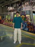 Teal Blue Oversized T-shirt (280 GSM)
