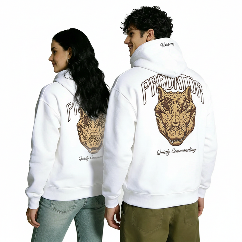 Animal Instinct White Oversized Hoodie